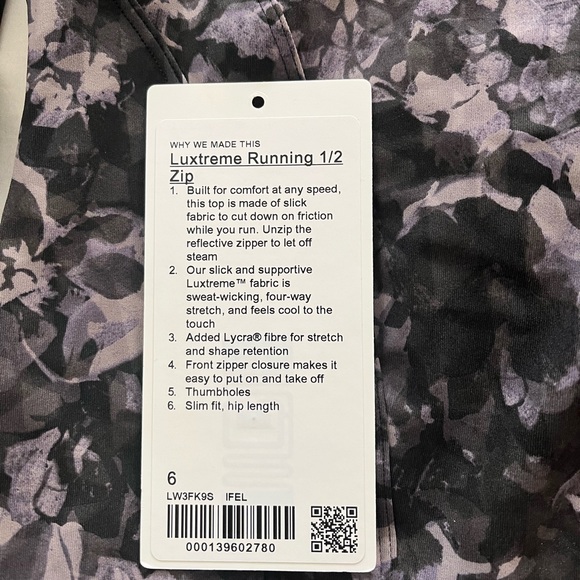 Lululemon Luxtreme Running 1/2 Zip Pullover Top 6 New without tag - Picture 3 of 5